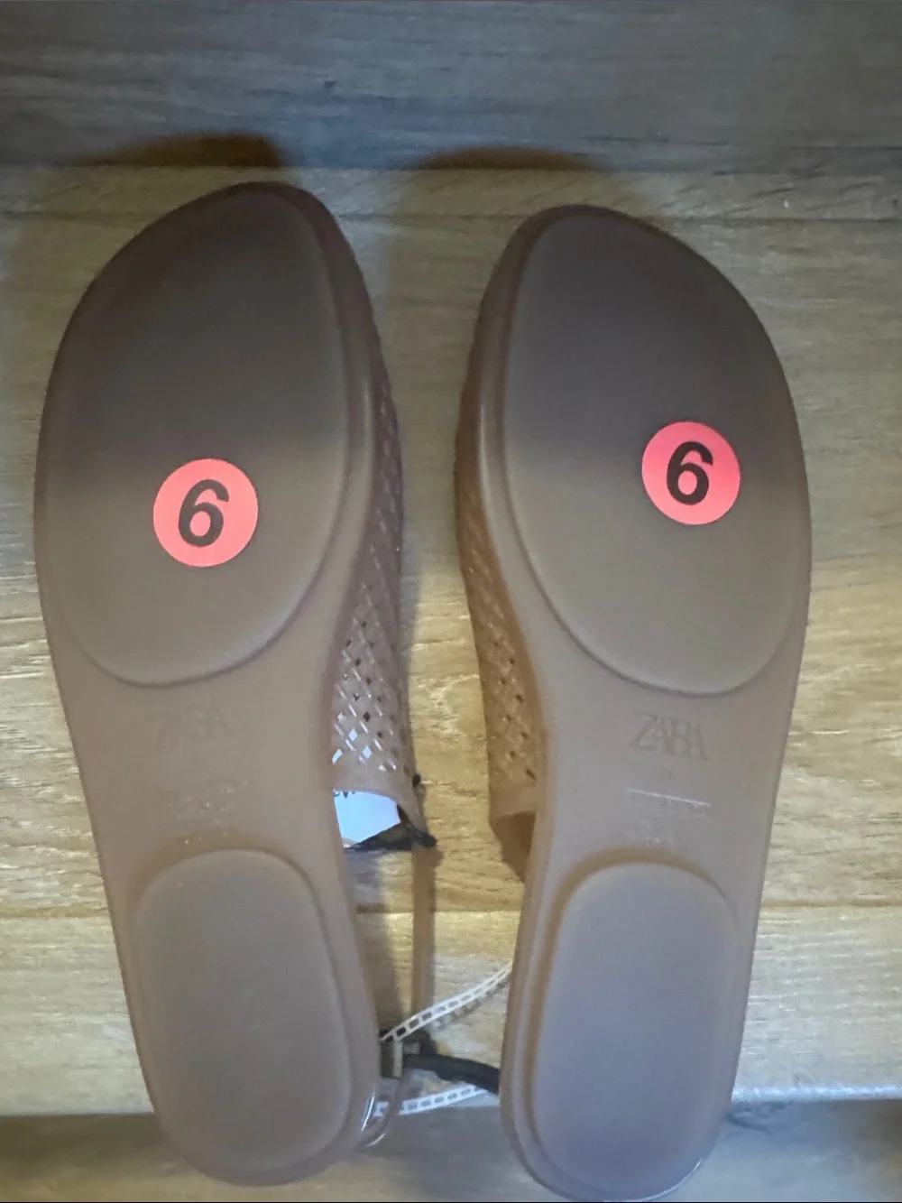 Zara Brown Lattice Slingback Jelly Flats - Picture 5 of 5